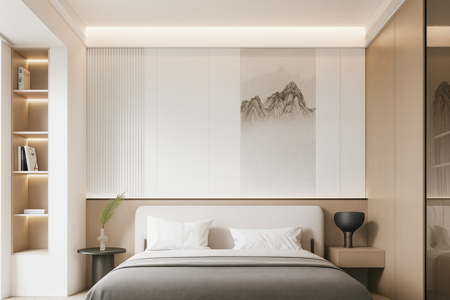 Hollow Fluted Wall Panel in Cloth Edition with soft textile texture and deep fluted grooves, SAIBA Homes.