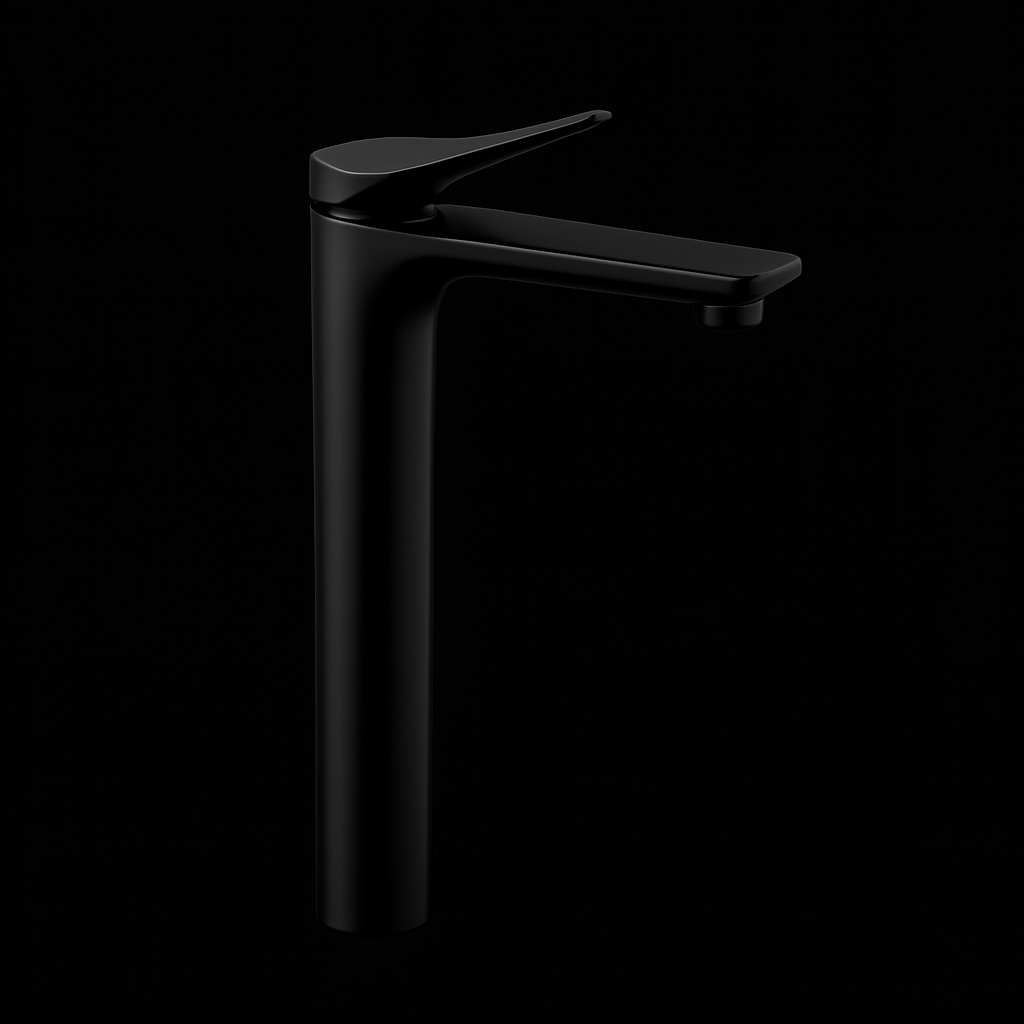 Tall Matte Black Bathroom Faucet – Minimalist Basin Faucet