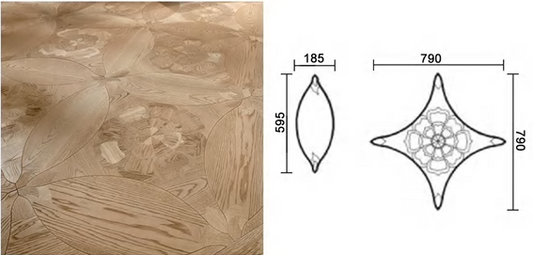 Luxury interior space featuring Fleuron floral engineered wood flooring with artistic petal shapes – SAIBA Homes