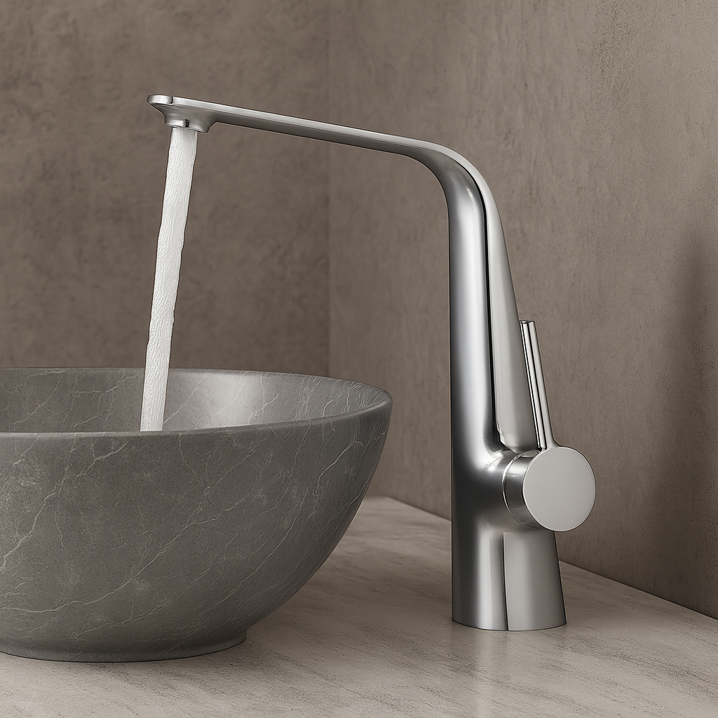 Axivor Bathroom Faucet in Polished Chrome – High-End Vessel Sink Faucet