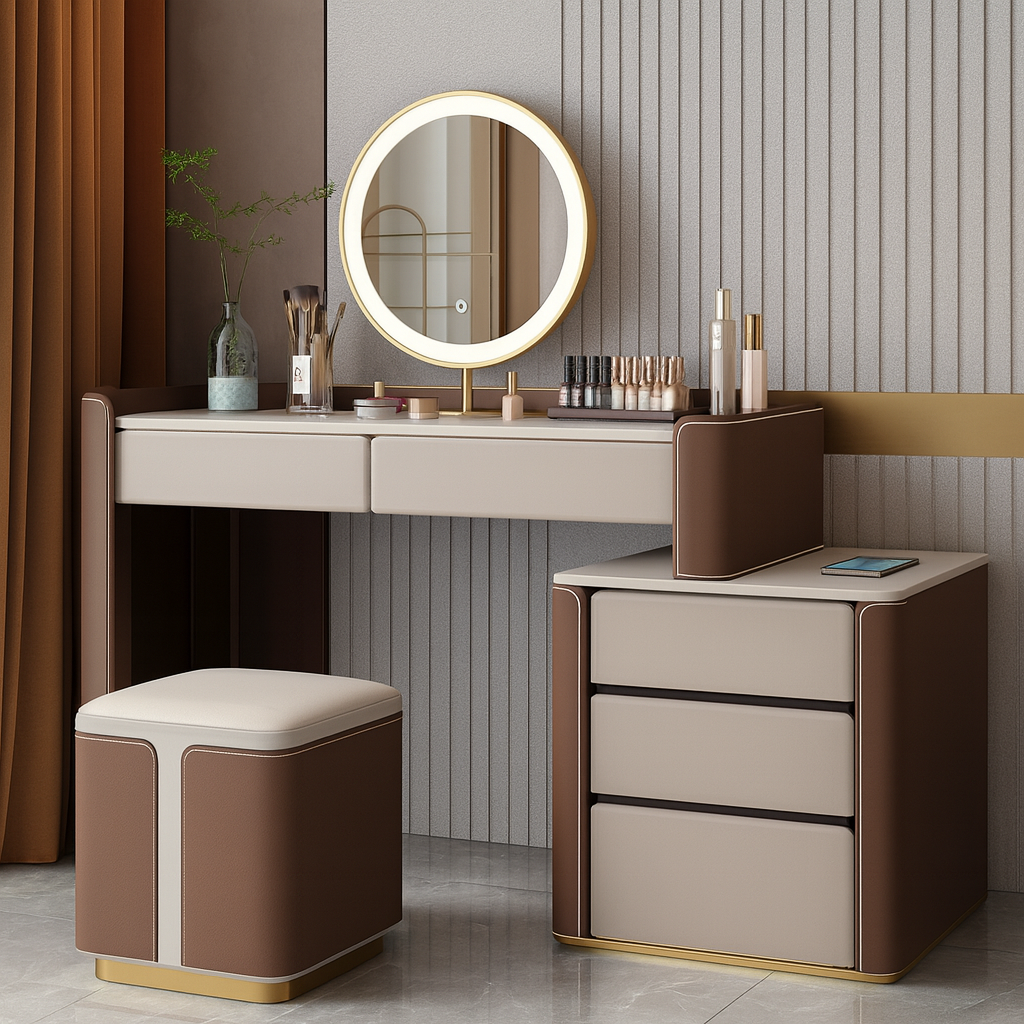 Cognac Makeup Vanity