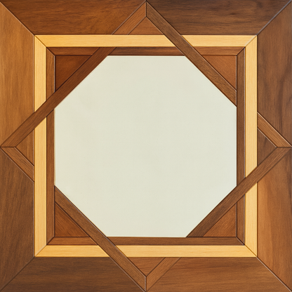 Geometric engineered wood flooring with interlaced octagon pattern in Walnut/Oak – SAIBA Homes