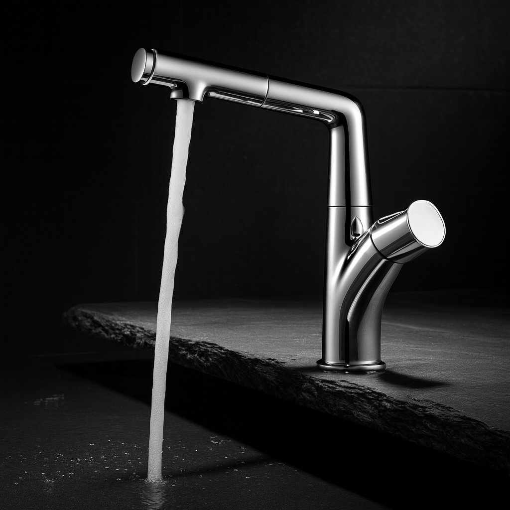 Chrome pull-out kitchen faucet - ORREN by SAIBA Homes