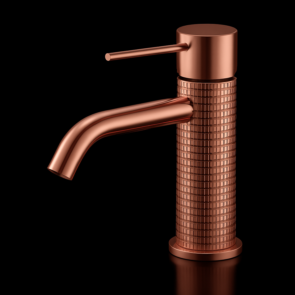 Veyron Rose Gold Bathroom Faucet – Modern Textured Design