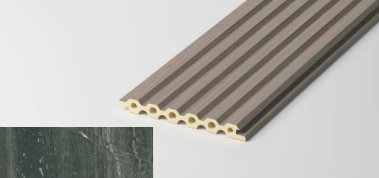 Hallow Hex Fluted Wall Panel – Stone Edition product image. SAIBA Homes