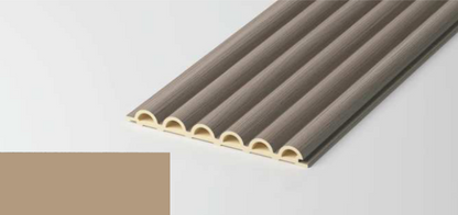 Hollow Short Round Fluted Wall Panel – Solid Colour Edition with smooth, uniform surface and compact half-round design. SAIBA Homes.